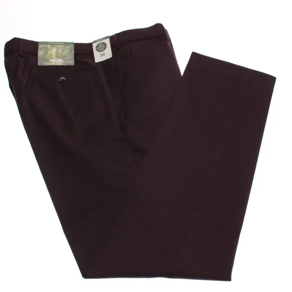 Meyer NWT Dress Pants Size 58 (US 42) Modern Fit Bonn in Purple Wool Blend